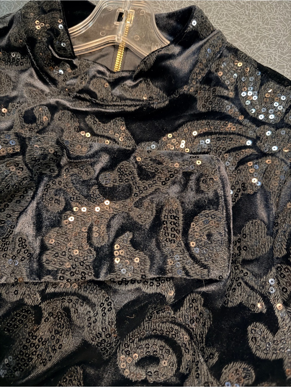 VENUS Dark Navy Velvet Black Sequin Bodycon Cocktail Dress Size 8 - Picture 7 of 10